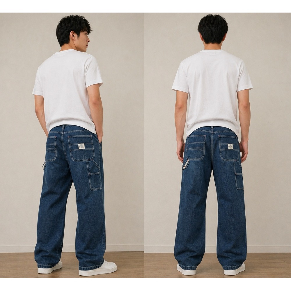 Edwin Over Works Factory Painter Jeans Mens 30x34 Blue Denim Carpenter Workwear